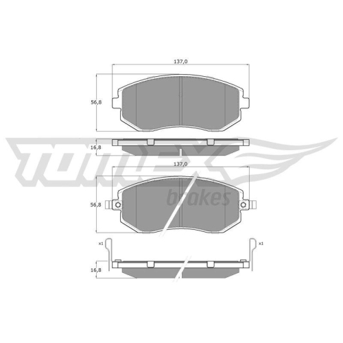 TOMEX Brakes Bremsbelagsatz, Scheibenbremse TX 15-36