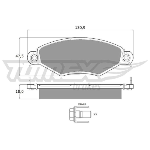 TOMEX Brakes Bremsbelagsatz, Scheibenbremse TX 12-15