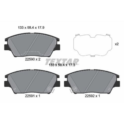 TEXTAR Bremsbelagsatz, Scheibenbremse Q+ 2259001