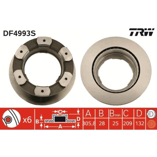 TRW Bremsscheibe DF4993S