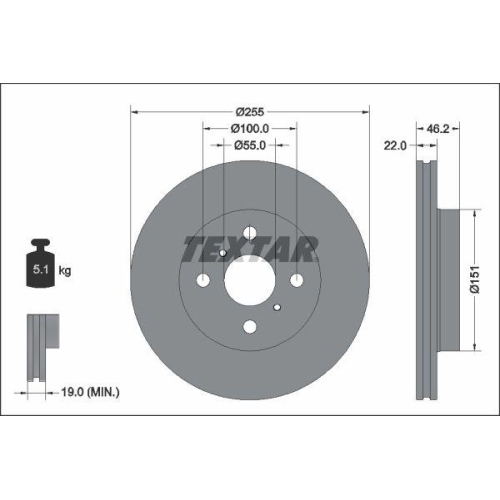 TEXTAR Bremsscheibe PRO 92344803