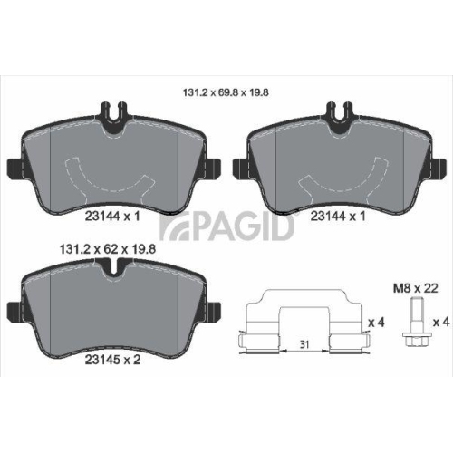 PAGID Bremsbelagsatz, Scheibenbremse T5112N