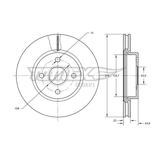 TOMEX Brakes Bremsscheibe TX 73-92