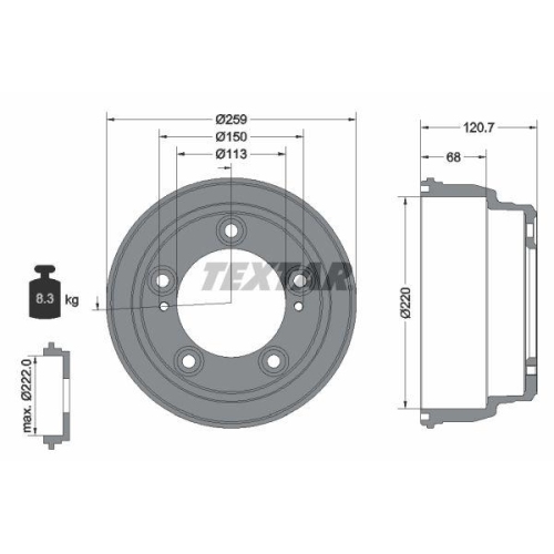 TEXTAR Bremstrommel 94046600
