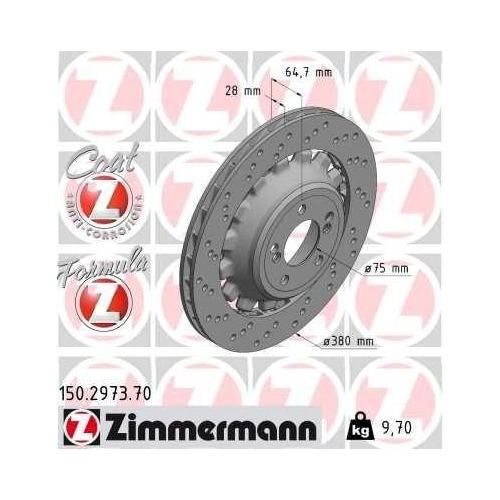 ZIMMERMANN Bremsscheibe FORMULA Z 150.2973.70
