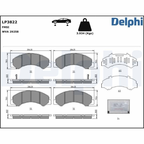 DELPHI Bremsbelagsatz, Scheibenbremse