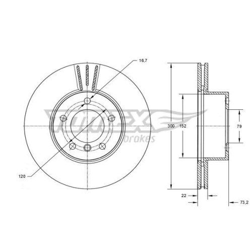 TOMEX Brakes Bremsscheibe TX 74-01