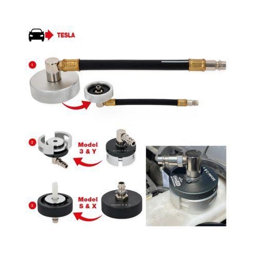 Adapter-Satz zur Bremsentl&uuml;ftung f&uuml;r Tesla, 3-tlg KS TOOLS 160.0695