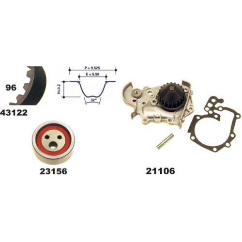 MAPCO Wasserpumpe + Zahnriemensatz 41122/1