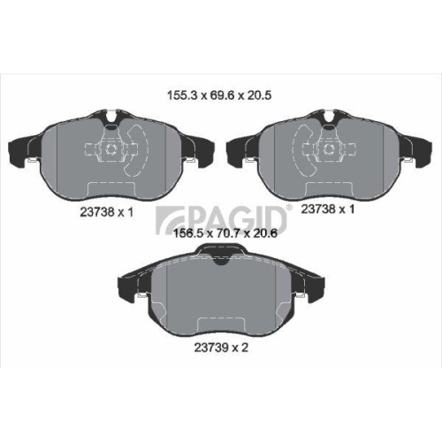 PAGID Bremsbelagsatz, Scheibenbremse T1234N