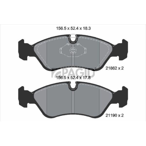 PAGID Bremsbelagsatz, Scheibenbremse T1082N