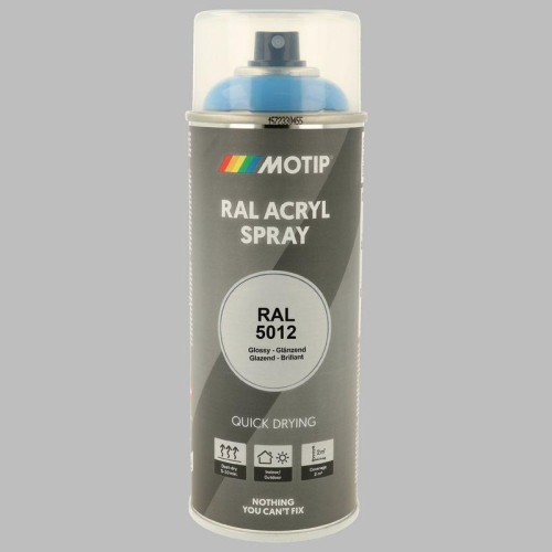 Lackspray Farbe schnell trocknend HG RAL 5012 lichtblau 400ml MOTIP 07014