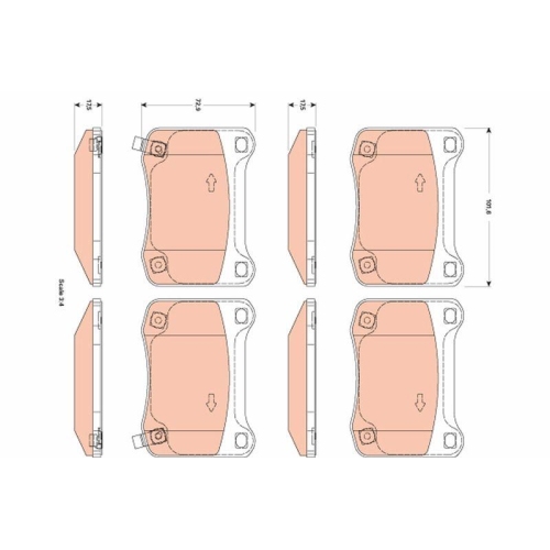 TRW Bremsbelagsatz, Scheibenbremse GDB3504