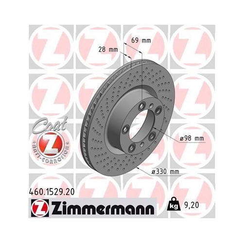 ZIMMERMANN Bremsscheibe COAT Z 460.1529.20