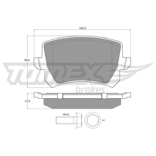 TOMEX Brakes Bremsbelagsatz, Scheibenbremse TX 15-83