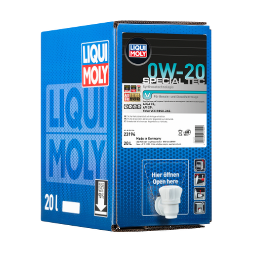 Motor&ouml;l Motoren&ouml;l Special Tec V 0W-20 Liqui Moly 20 Liter Bag in Box 23194