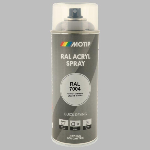 Lackspray Farbe schnell trocknend HG RAL 7004 signalgrau 400ml MOTIP 07015