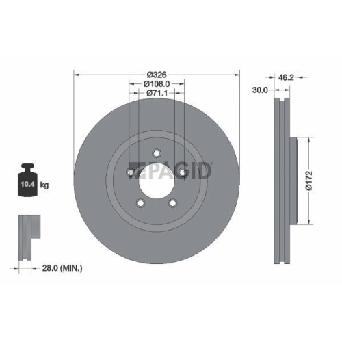 PAGID Bremsscheibe 54735NHC
