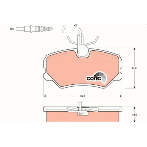 TRW Bremsbelagsatz, Scheibenbremse COTEC GDB793