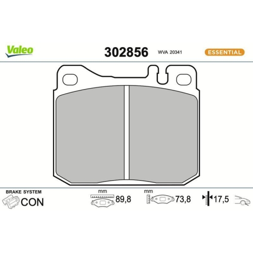 VALEO Bremsbelagsatz, Scheibenbremse ESSENTIAL 302856