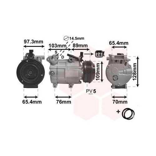 VAN WEZEL Kompressor, Klimaanlage *** IR PLUS *** 1800K391