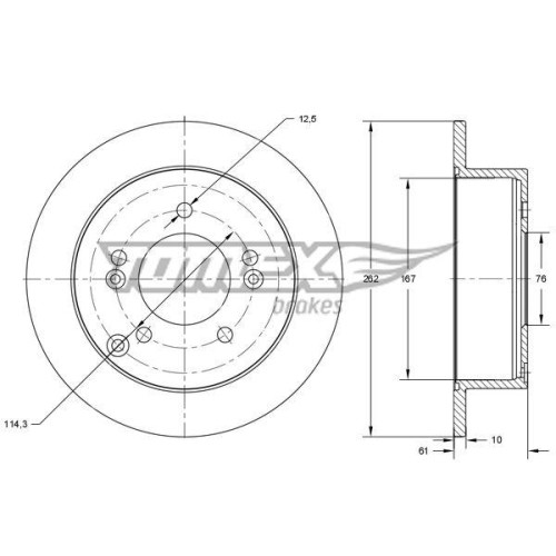 TOMEX Brakes Bremsscheibe TX 73-36