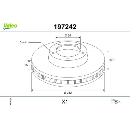 VALEO Bremsscheibe 197242