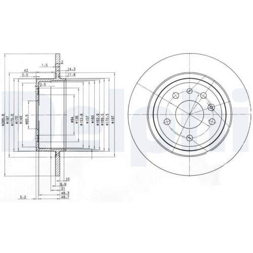 DELPHI Bremsscheibe BG3908C