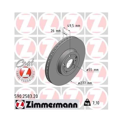 ZIMMERMANN Bremsscheibe COAT Z 590.2583.20