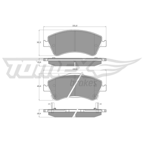 TOMEX Brakes Bremsbelagsatz, Scheibenbremse TX 16-30