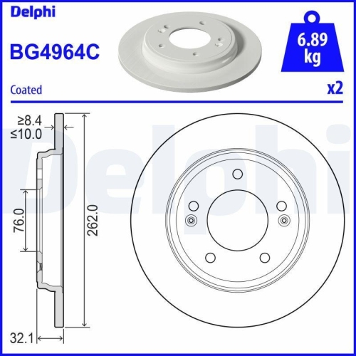 DELPHI Bremsscheibe BG4964C