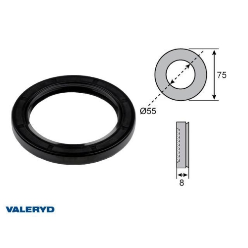 Wellendichtring 55x75x8 passend f&uuml;r Al-Ko Anh&auml;nger Valeryd 1350002