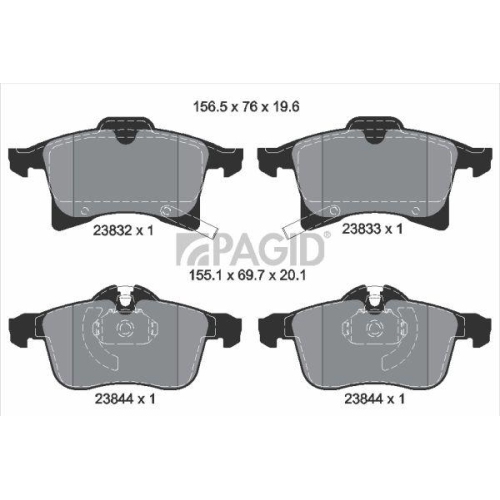 PAGID Bremsbelagsatz, Scheibenbremse T1225N