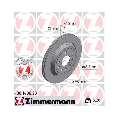 ZIMMERMANN Bremsscheibe COAT Z 430.1496.20