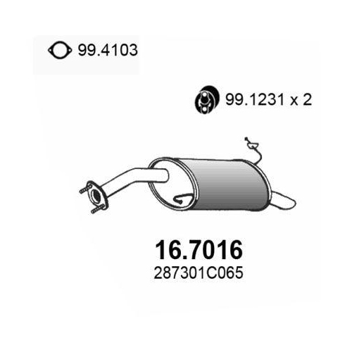 ASSO Endschalld&auml;mpfer 16.7016
