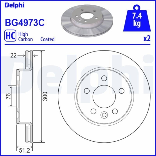 DELPHI Bremsscheibe BG4973C