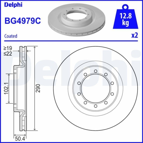 DELPHI Bremsscheibe BG4979C