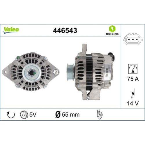 VALEO Generator VALEO ORIGINS - NEW O.E. TECHNOLOGIE 446543