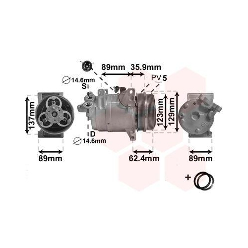 VAN WEZEL Kompressor, Klimaanlage *** IR PLUS *** 1800K433