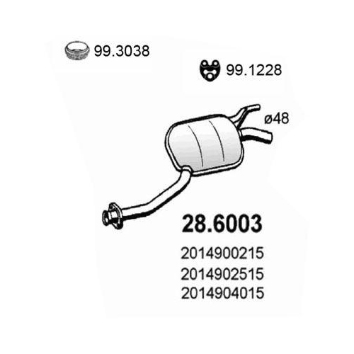 ASSO Mittelschalldämpfer 28.6003