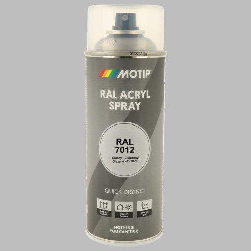 Lackspray Farbe schnell trocknend RAL7012 basaltgrau hochglanz 400ml MOTIP 07018