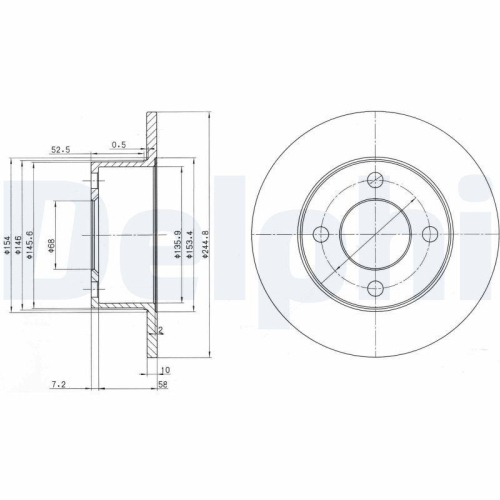 DELPHI Bremsscheibe BG2747