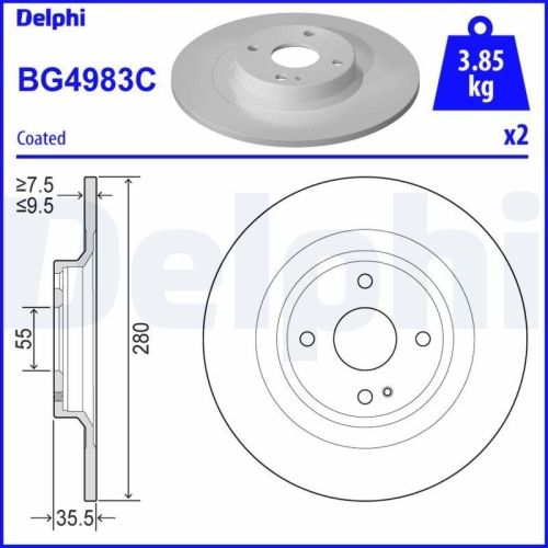 DELPHI Bremsscheibe BG4983C