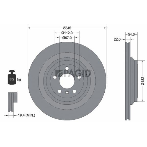 PAGID Bremsscheibe 55840NC