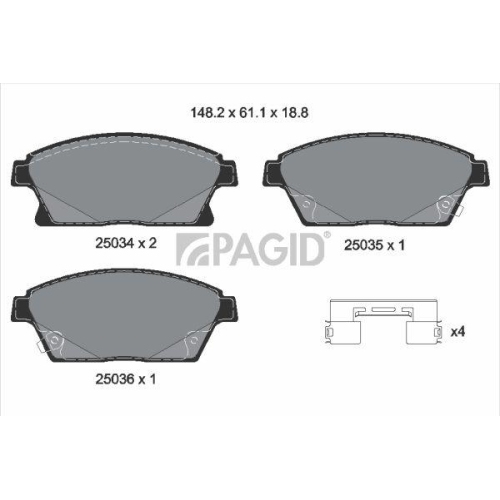 PAGID Bremsbelagsatz, Scheibenbremse T1959N
