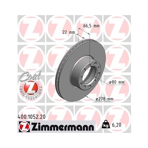 ZIMMERMANN Bremsscheibe COAT Z 400.1052.20