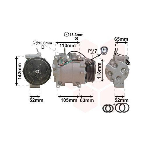 VAN WEZEL Kompressor, Klimaanlage *** IR PLUS *** 2500K238