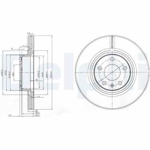 DELPHI Bremsscheibe BG3942