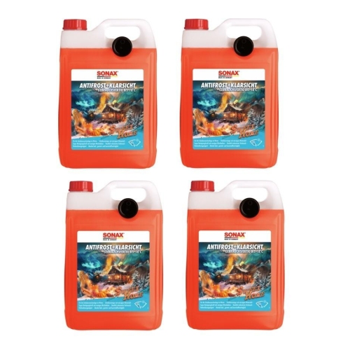 4x SONAX AntiFrost + Klarsicht bis -18&deg;C Sweet Home 5 Liter Scheibenfrostschutz