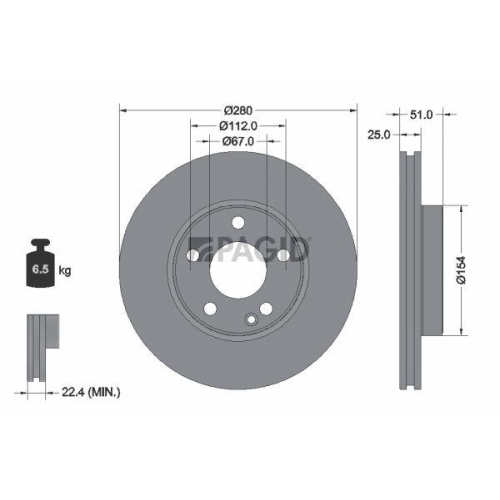 PAGID Bremsscheibe 55570NHC